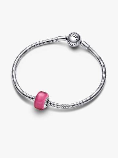 Mini charm rose en verre de Murano