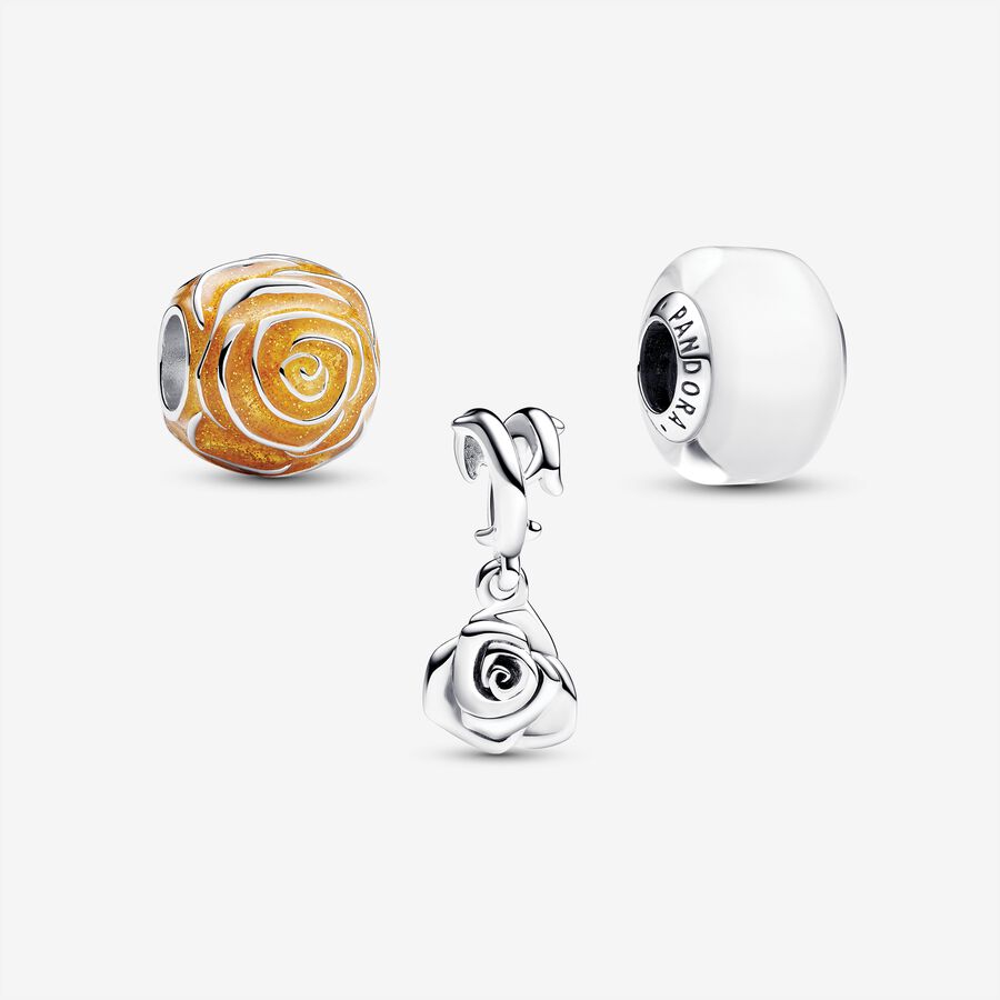 Yellow Rose in Bloom Charm Trio image number 0