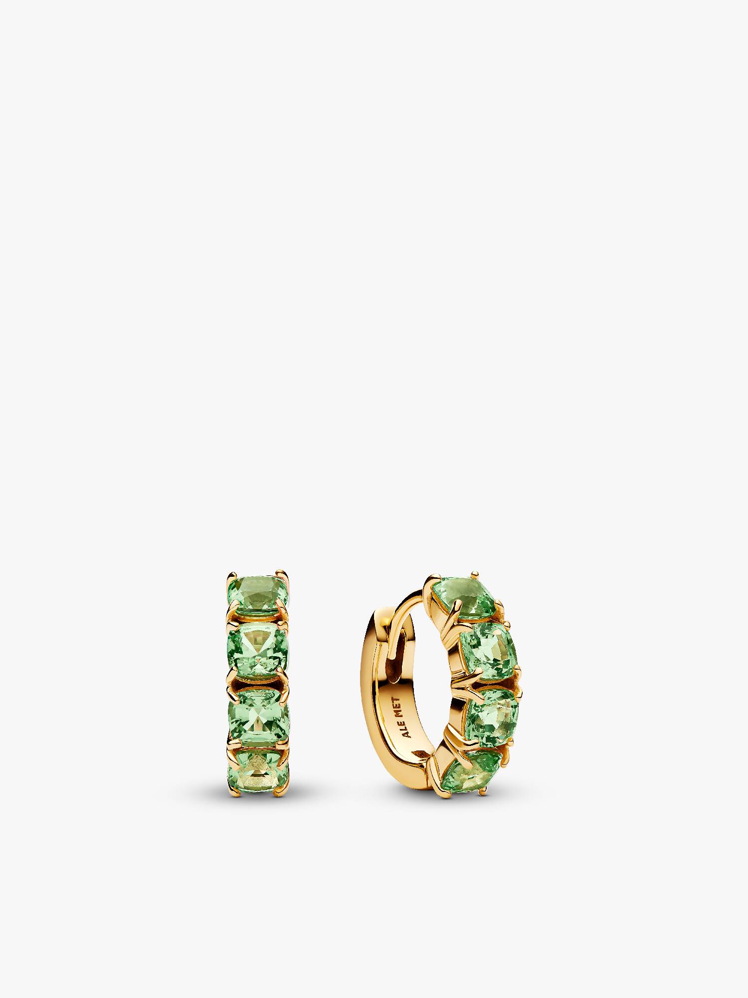 Green Hoop Earrings