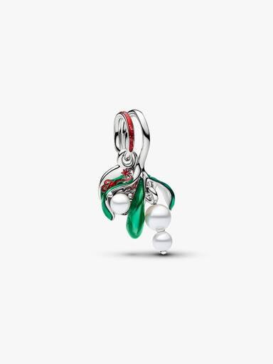 Charm pendentif gui plaqué au platine