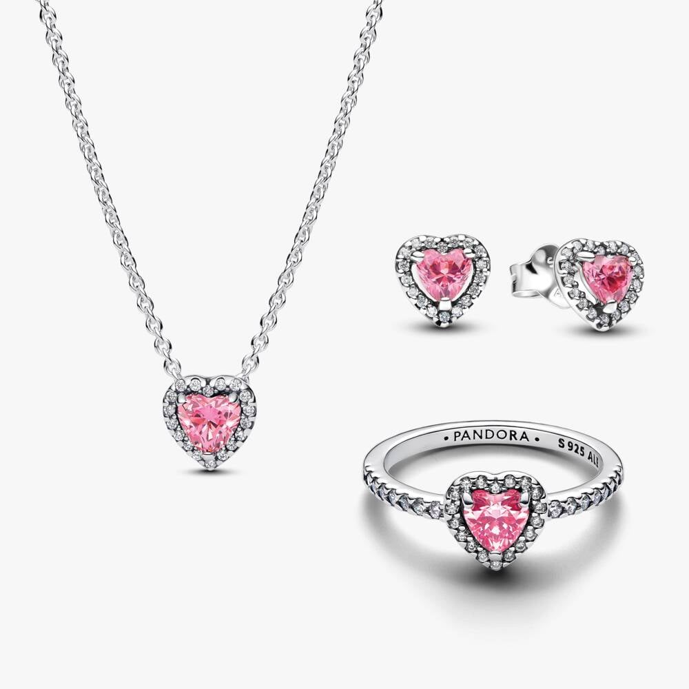 Pink Hearts Jewellery Set