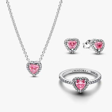 Pink Hearts Jewellery Set