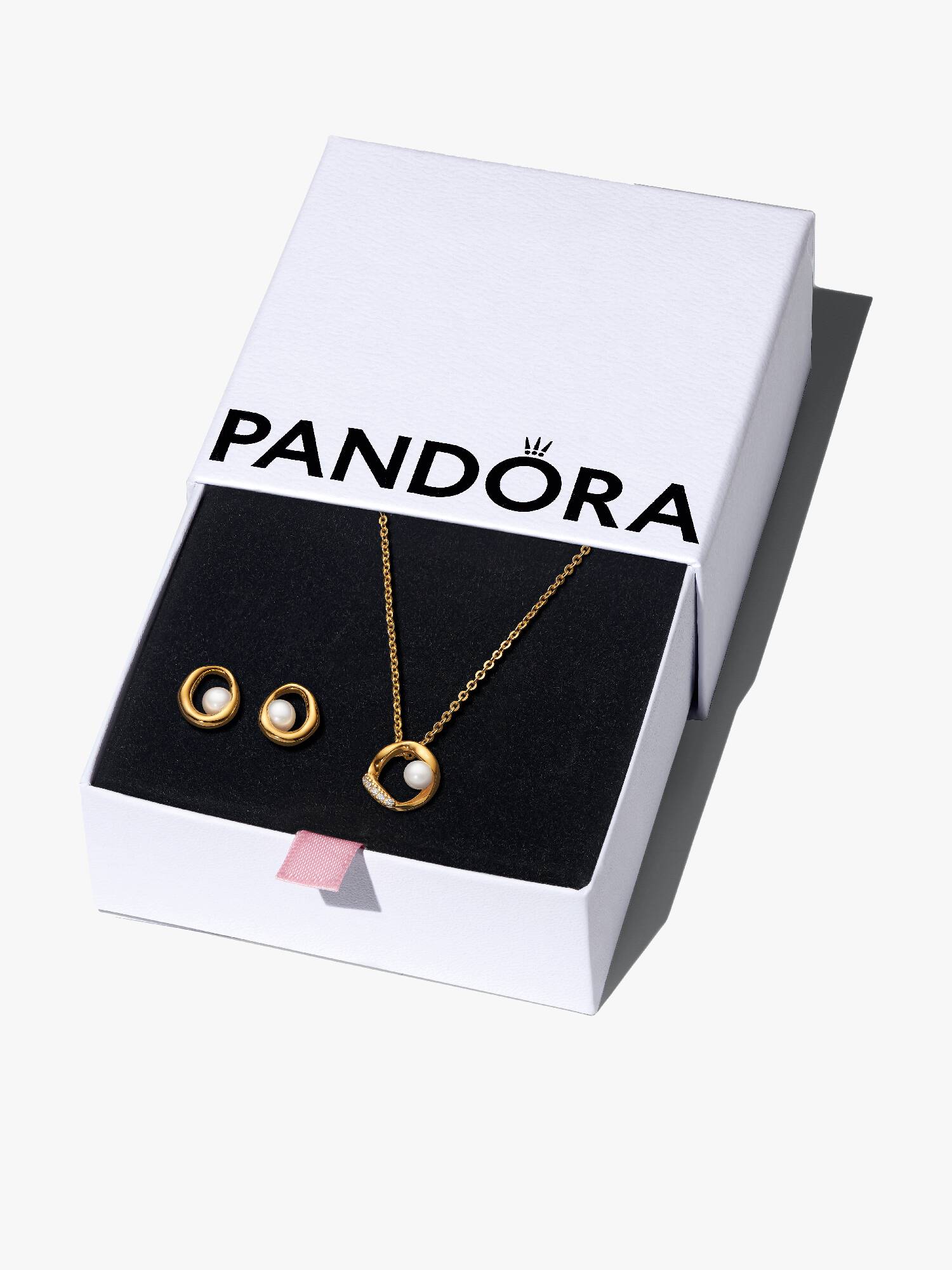 Organic Sparkle & Pearl Necklace & Earrings Gift Set