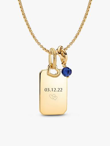 September Eternity Circle Engravable Pendant Necklace