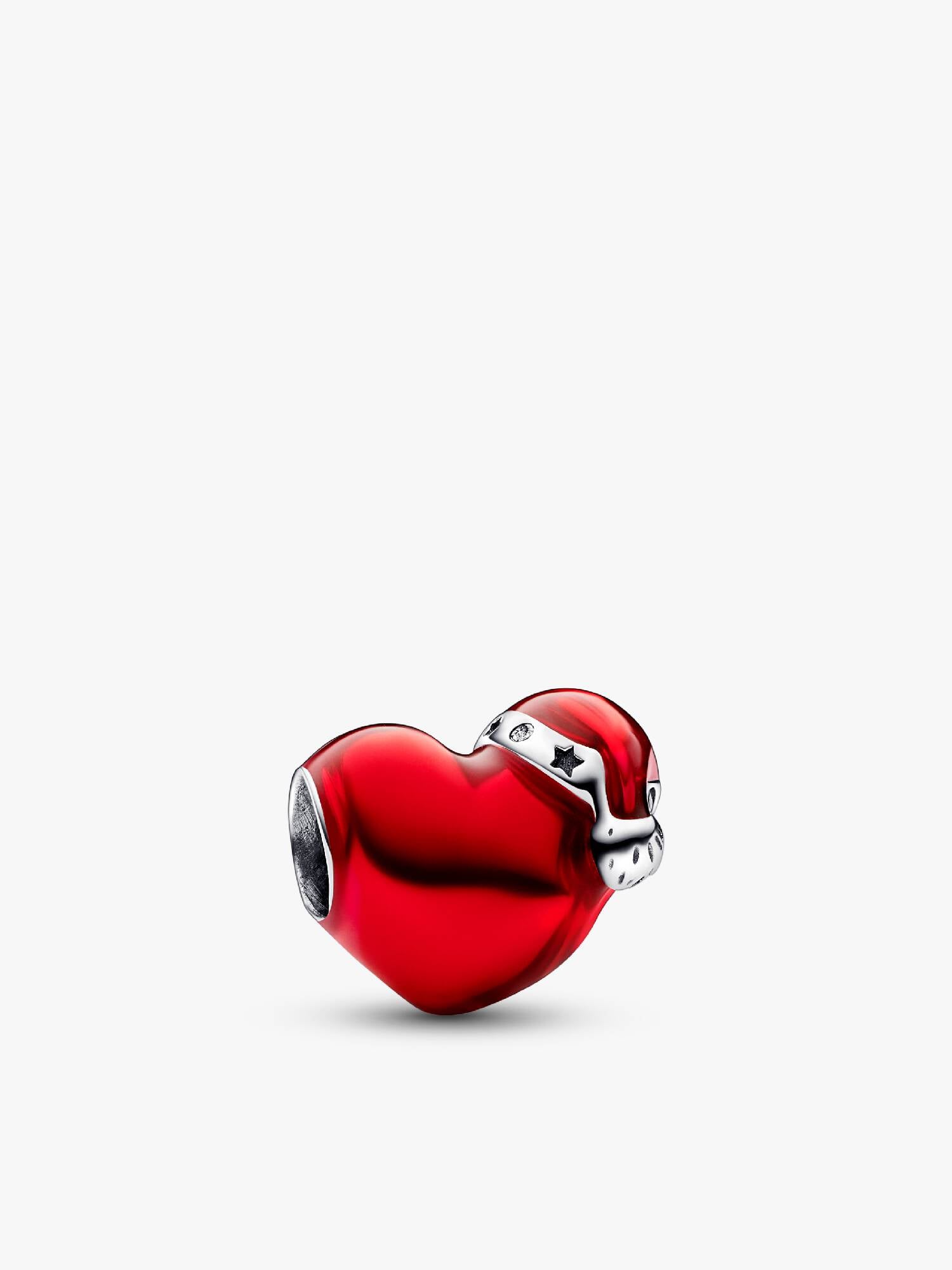 FINAL SALE - Metallic Red Christmas Heart Charm