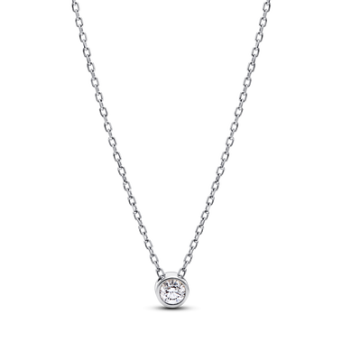 Pandora Era Bezel Lab-grown Diamond Pendant Necklace 0.15 carat tw Sterling Silver