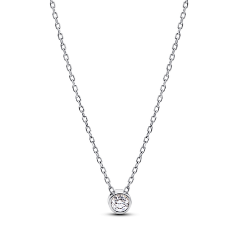Pandora Era diamant cultivé en laboratoire au serti clos collier à pendentif avec 0,15 carat tw en argent silver