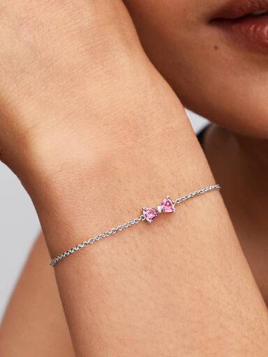 Sparkling Bow Chain Bracelet