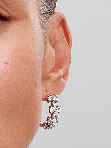 Créoles Boucles scintillantes en rangée