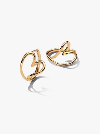 Organically Shaped Heart Large Hoop Earrings