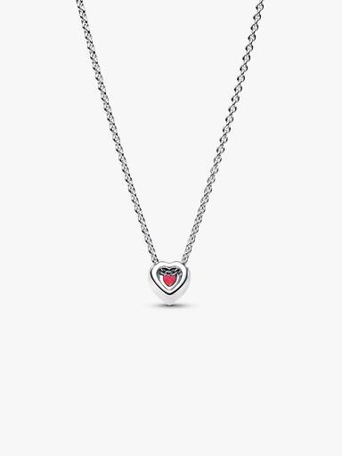 Collier à pendentif Cœur surélevé rouge