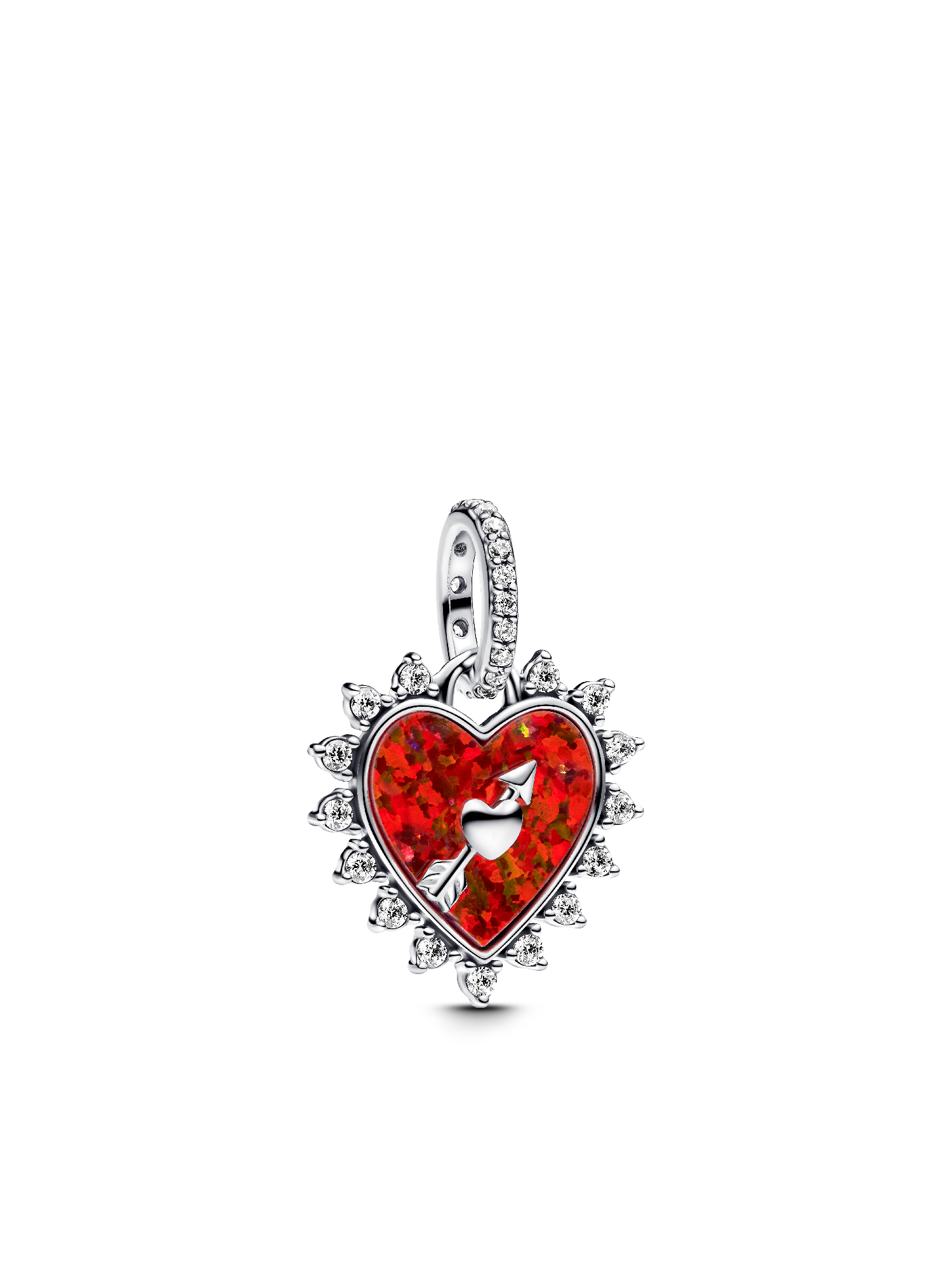 Spinnable Arrow Heart Charm Necklace