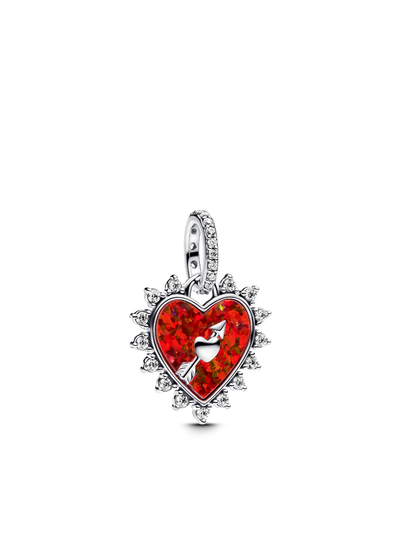 Spinnable Arrow Heart Charm Necklace
