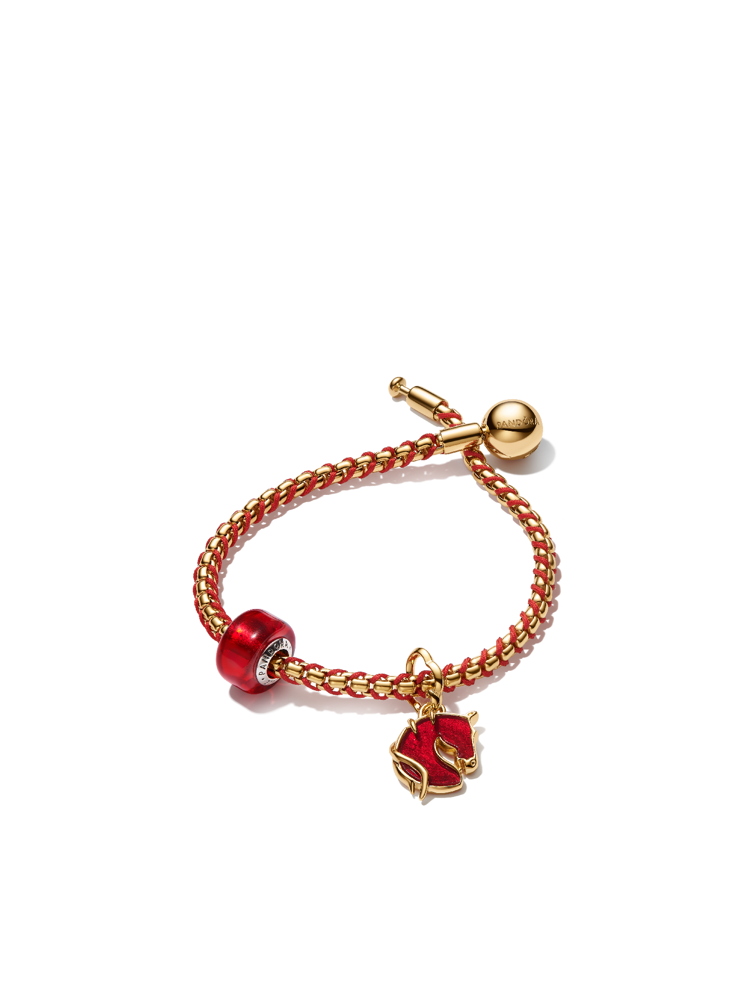 Red Murano Glass & Fire Horse Bracelet Set
