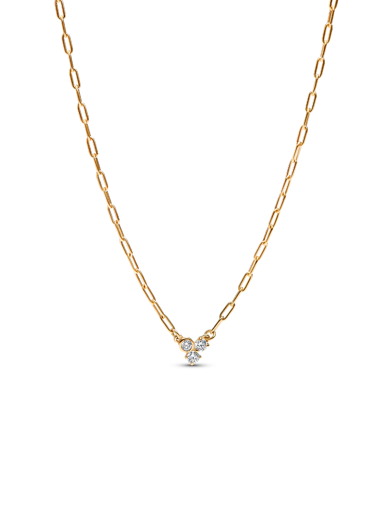 Pandora Era Lab-Grown Diamond Cluster Paperclip Chain Necklace