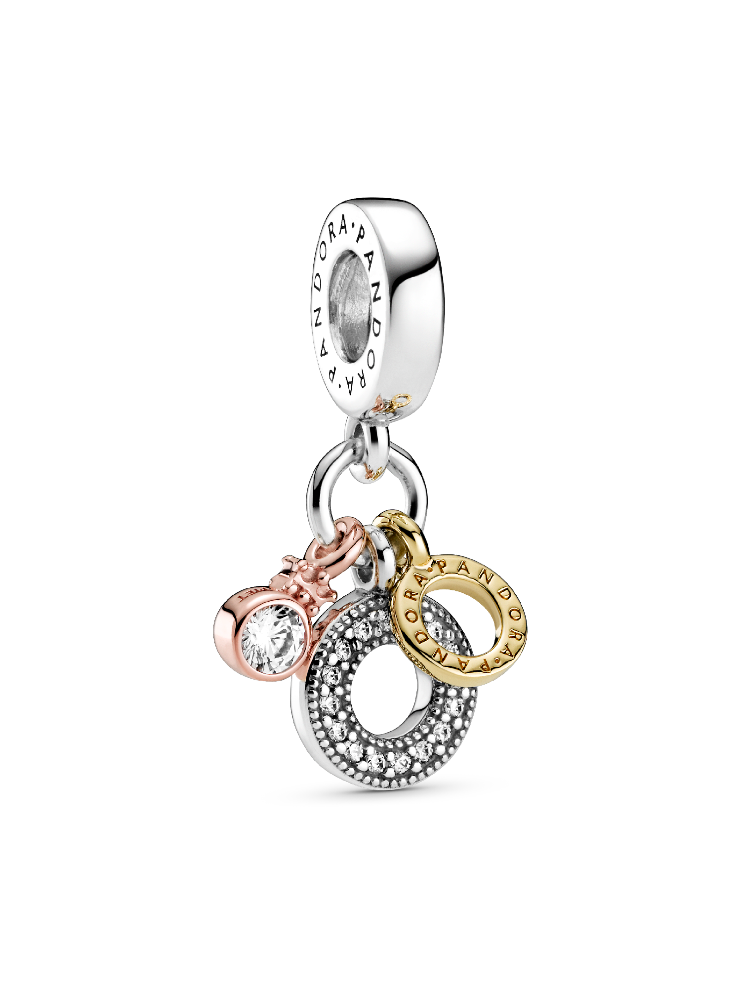 Triple Monogram & Logo Dangle Charm