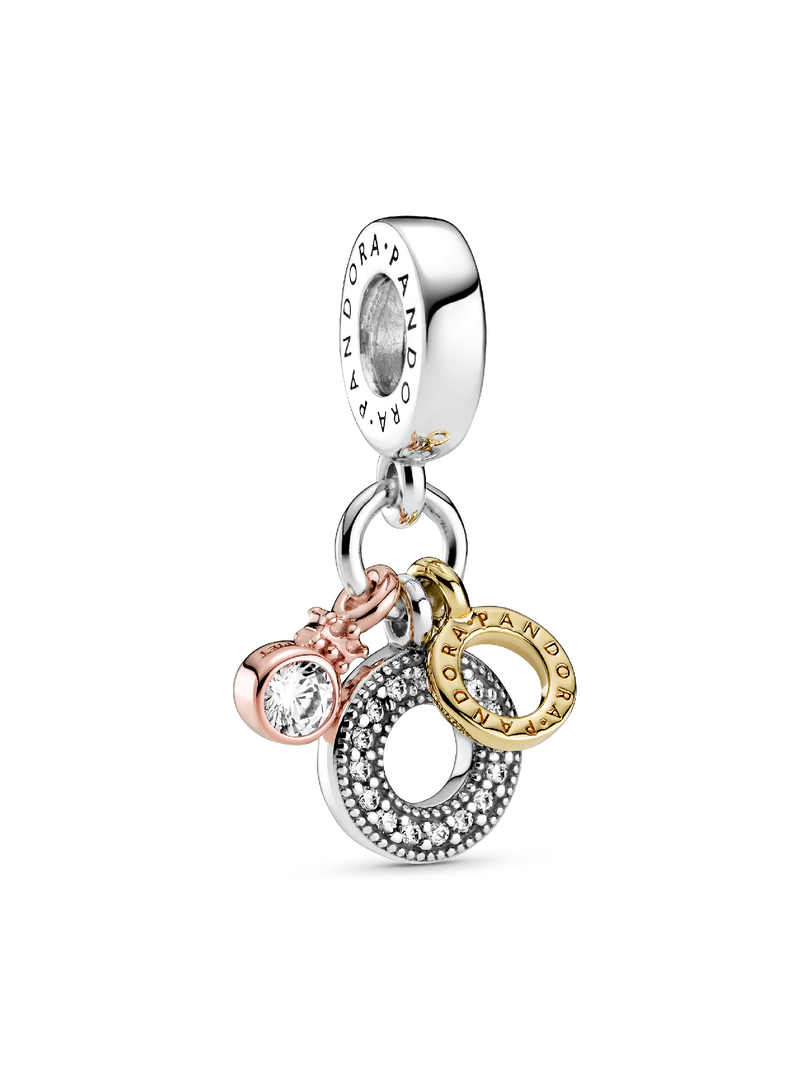 Triple Monogram & Logo Dangle Charm