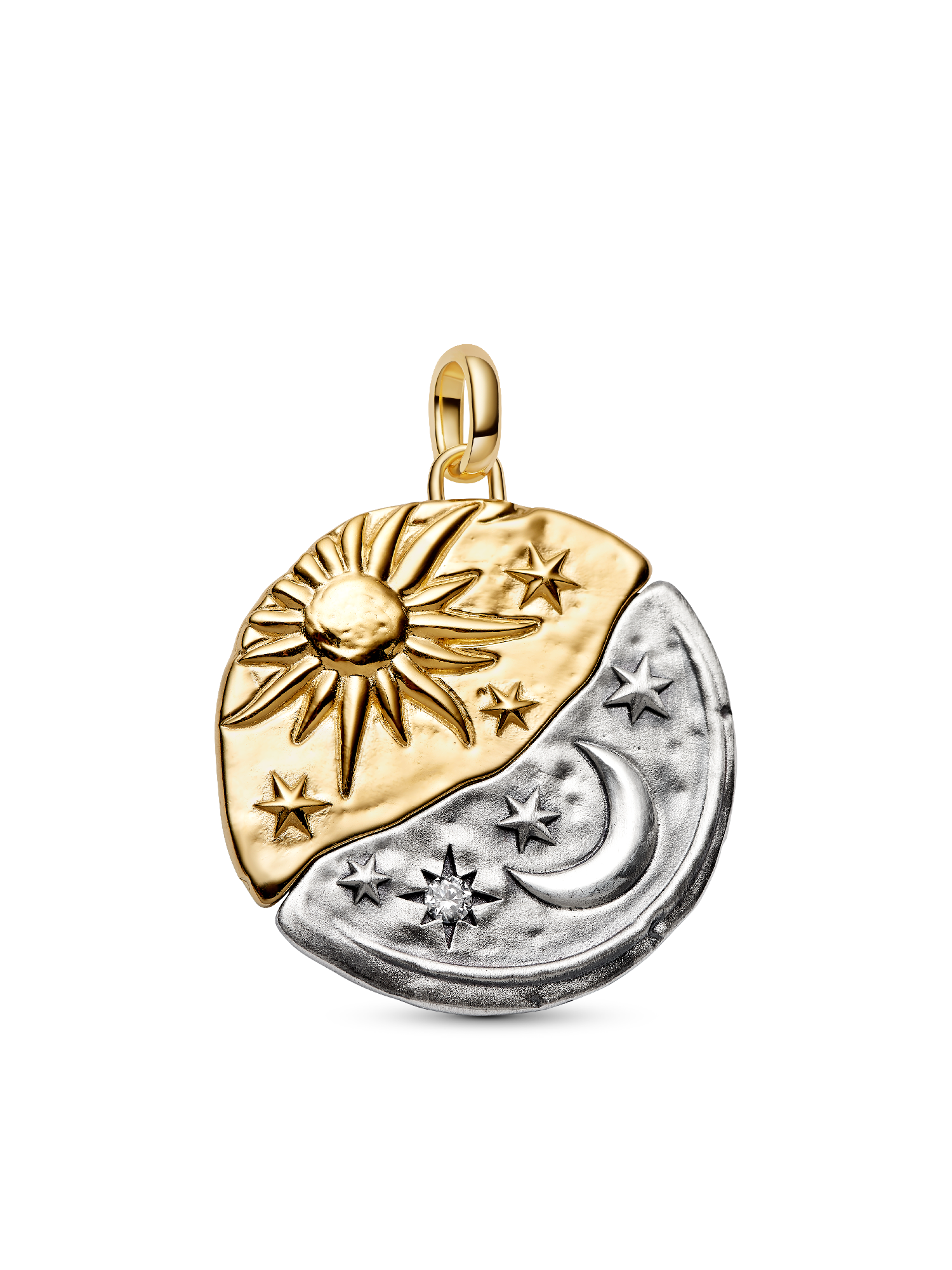 Oversized Sun & Moon Medallion Necklace