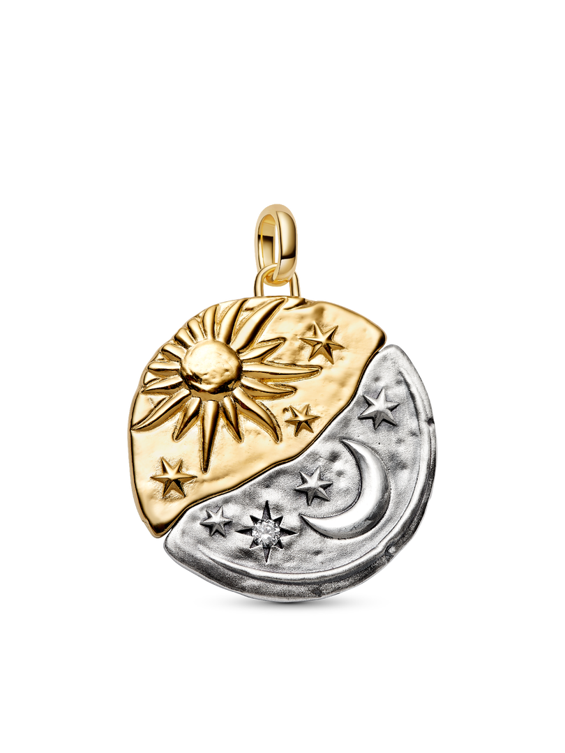 Oversized Sun & Moon Medallion Necklace
