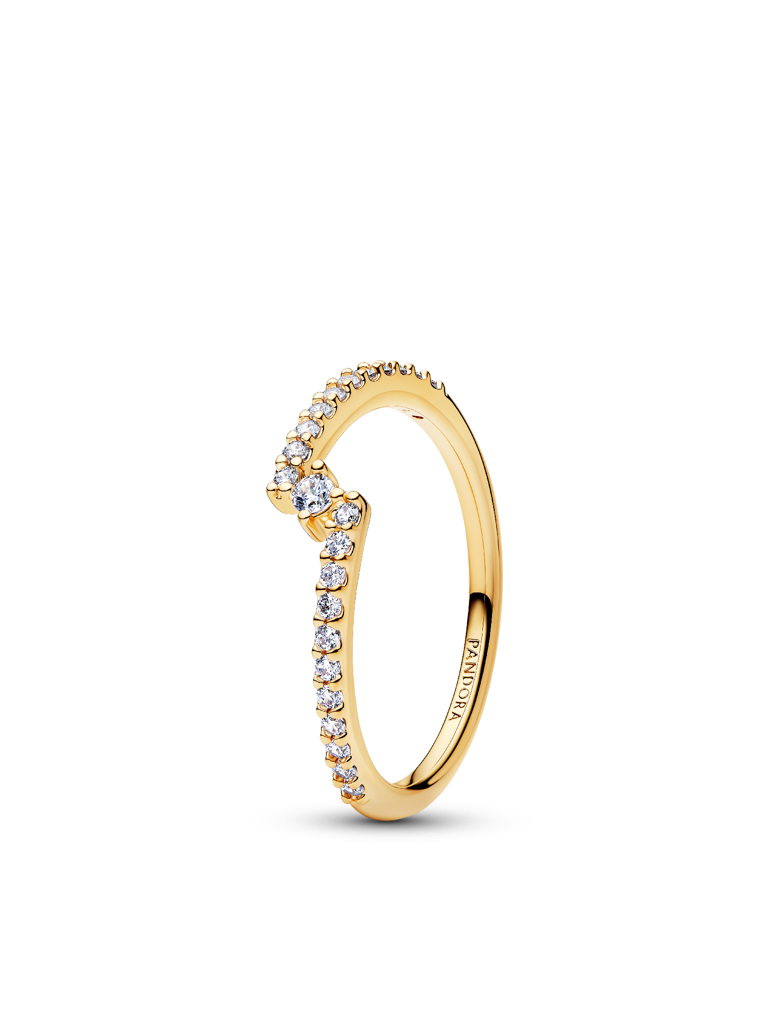 Gold-Plated Split Solitaire Pavé Ring Stack