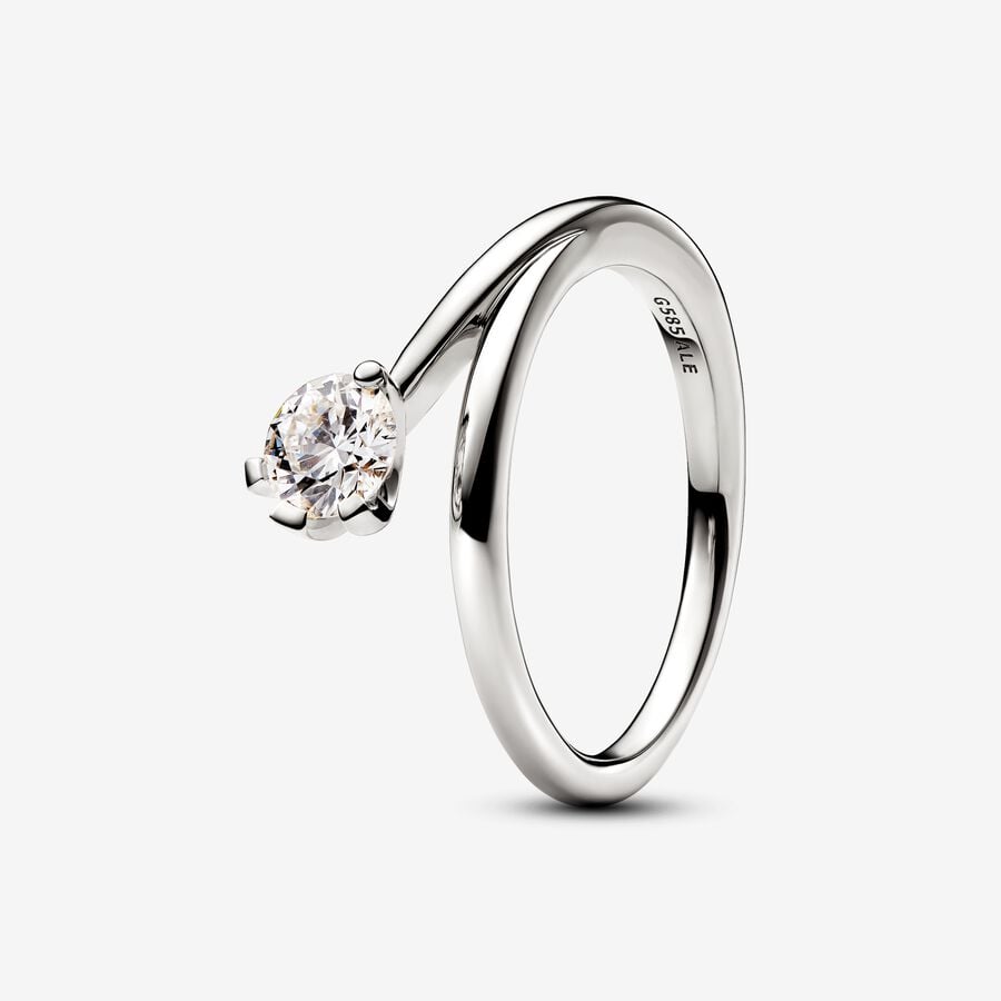 Pandora Nova Lab-grown Diamond Asymmetric Ring 0.50 carat tw 14k White Gold image number 0