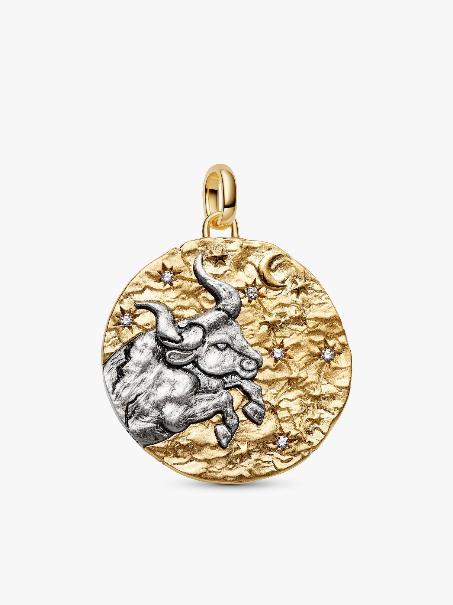 Taurus Zodiac Oversized Medallion Charm