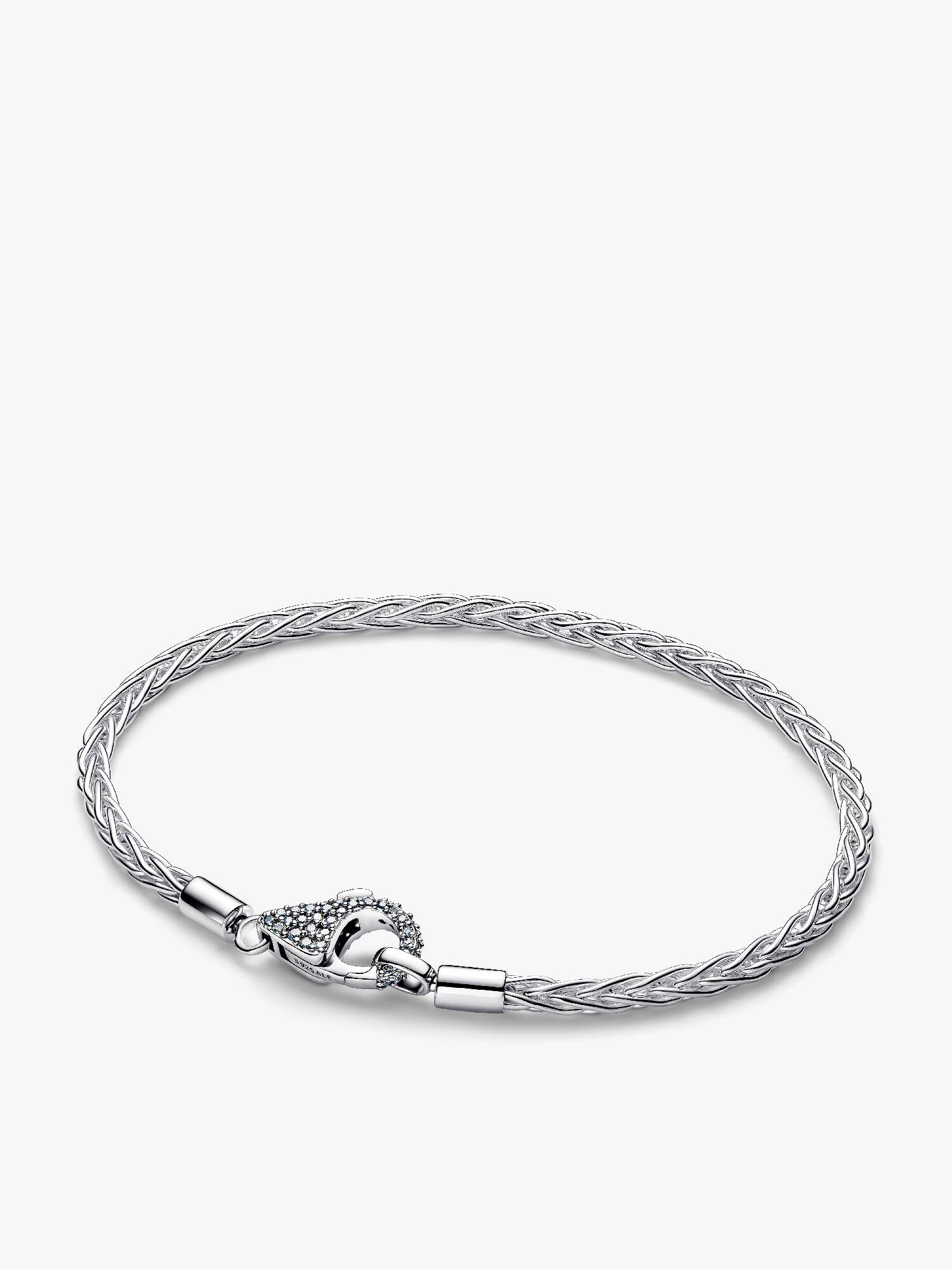 Bracelet à charms avec chaîne queue de renard et fermoir en pavé
