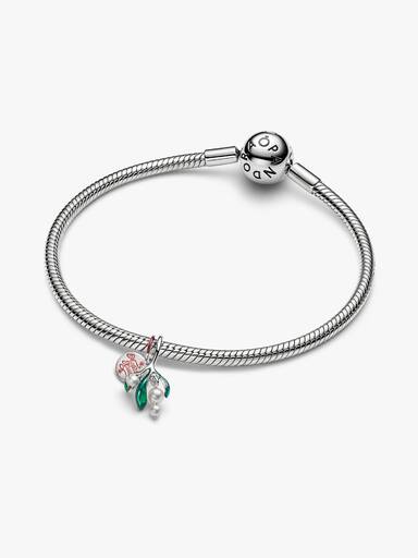 Charm pendentif gui plaqué au platine