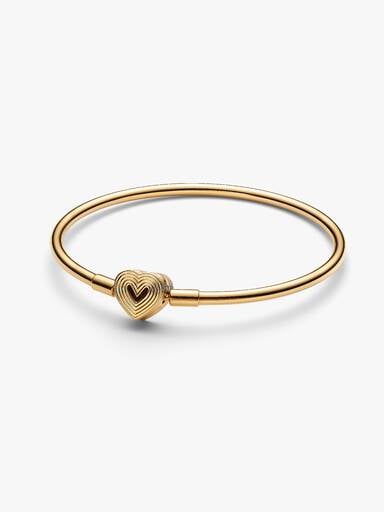 Bracelet rigide avec fermoir cœur rayonnant