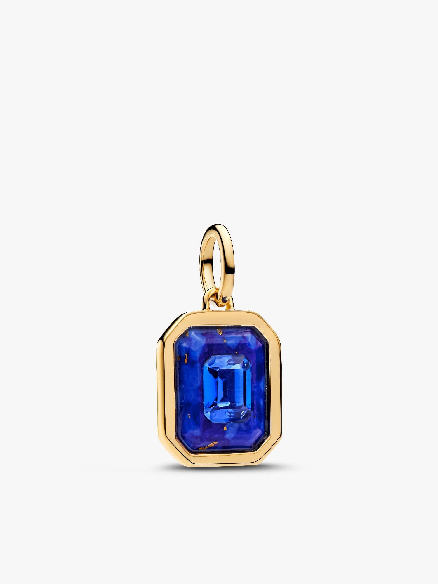 Charm-pendentif Hexagone bleu céleste