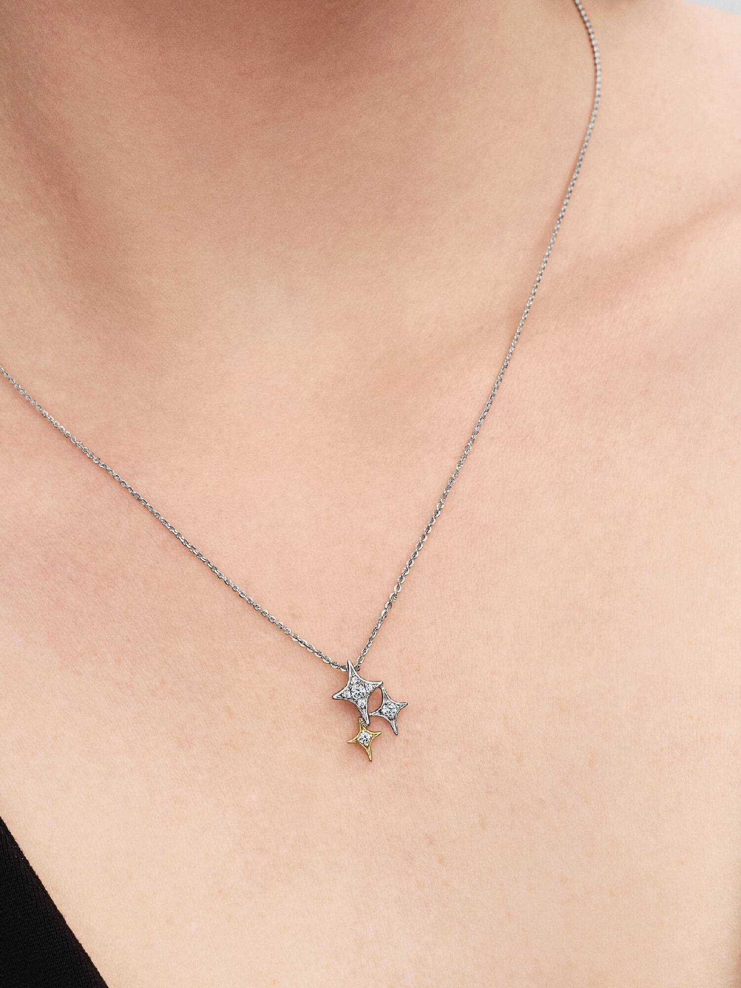 Triple Star Pendant Necklace