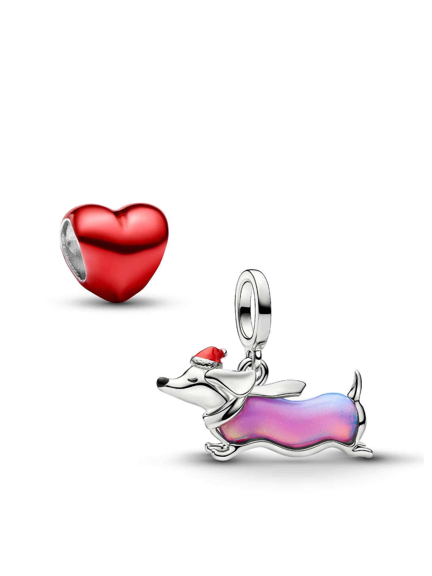 Santa Dog Charm Duo