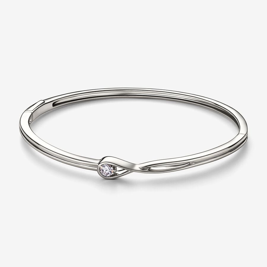 Pandora Infinite Bracelet rigide avec diamant créé en laboratoire 0,25 carat tw en or blanc 14 K  image number 0