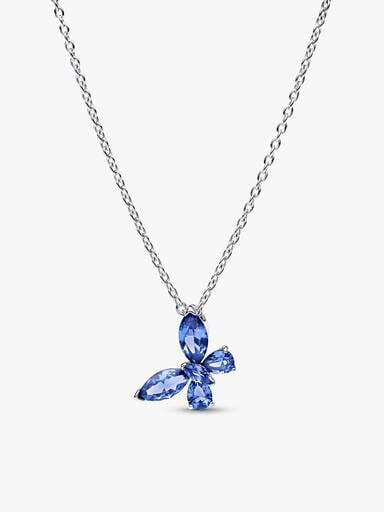 Ensemble-bijoux Papillon bleu scintillant