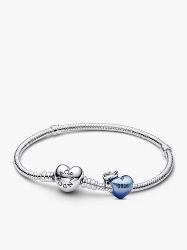 Bracelet avec charm Cœur bleu de remise de diplômes 2026