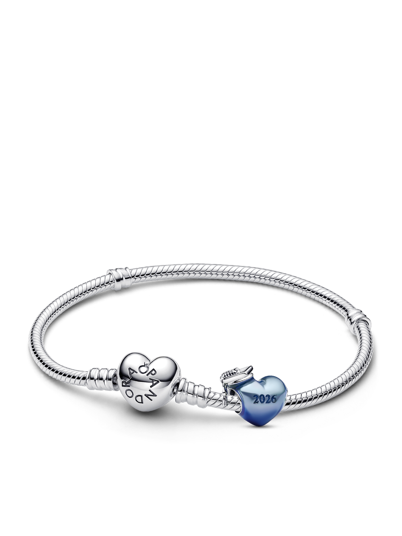 Graduation 2026 Blue Heart Charm Bracelet
