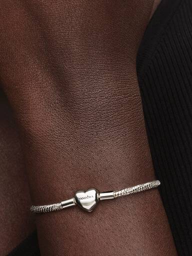Bracelet à chaîne serpentine acetté avec fermoir en cœur