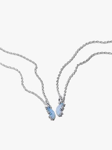 Set of Two Splittable Butterfly Wings Friendship Necklaces