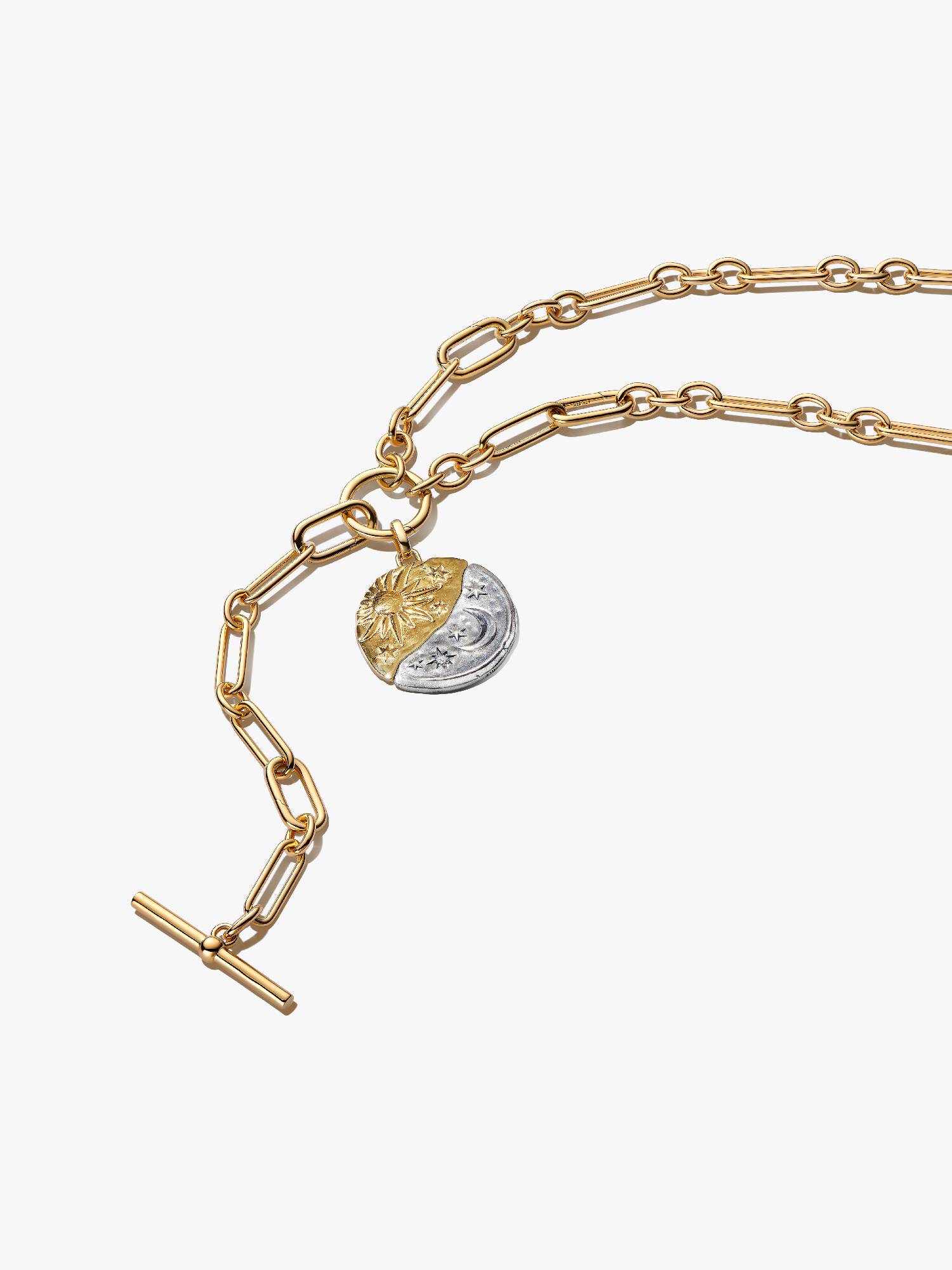 Oversized Sun & Moon Medallion Necklace