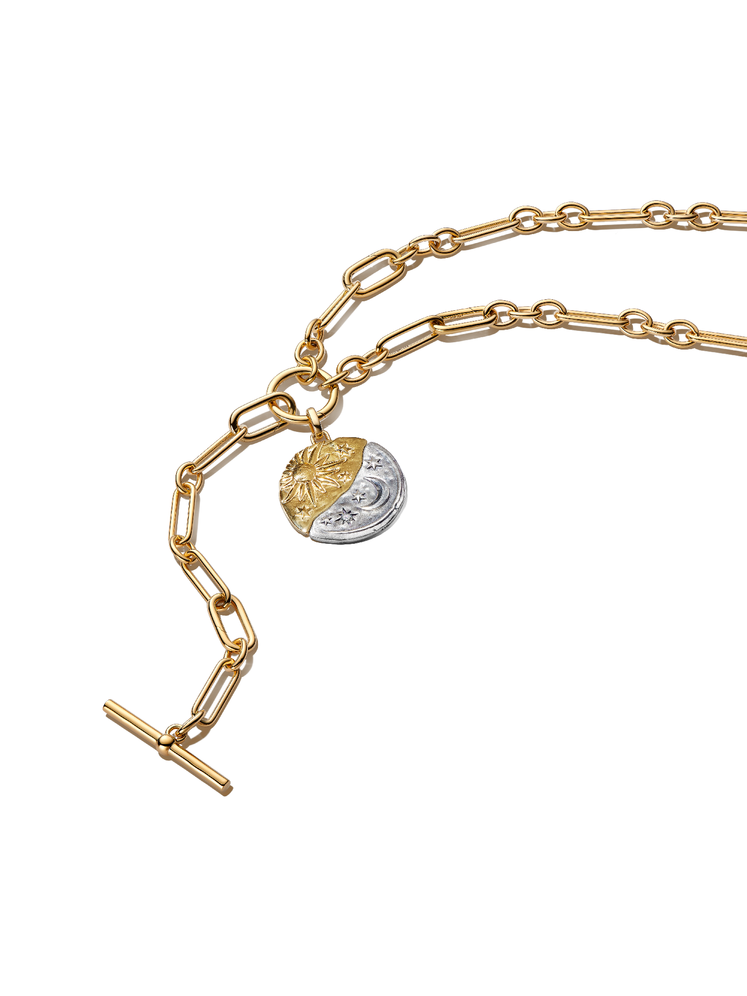 Oversized Sun & Moon Medallion Necklace