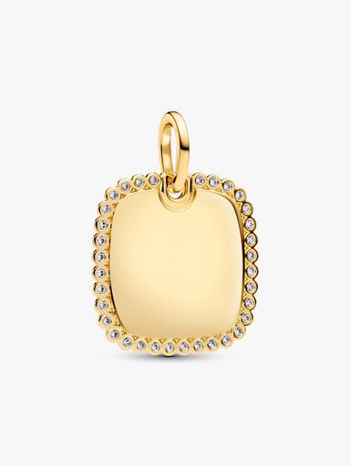 Pendentif étiquette carrée à graver
