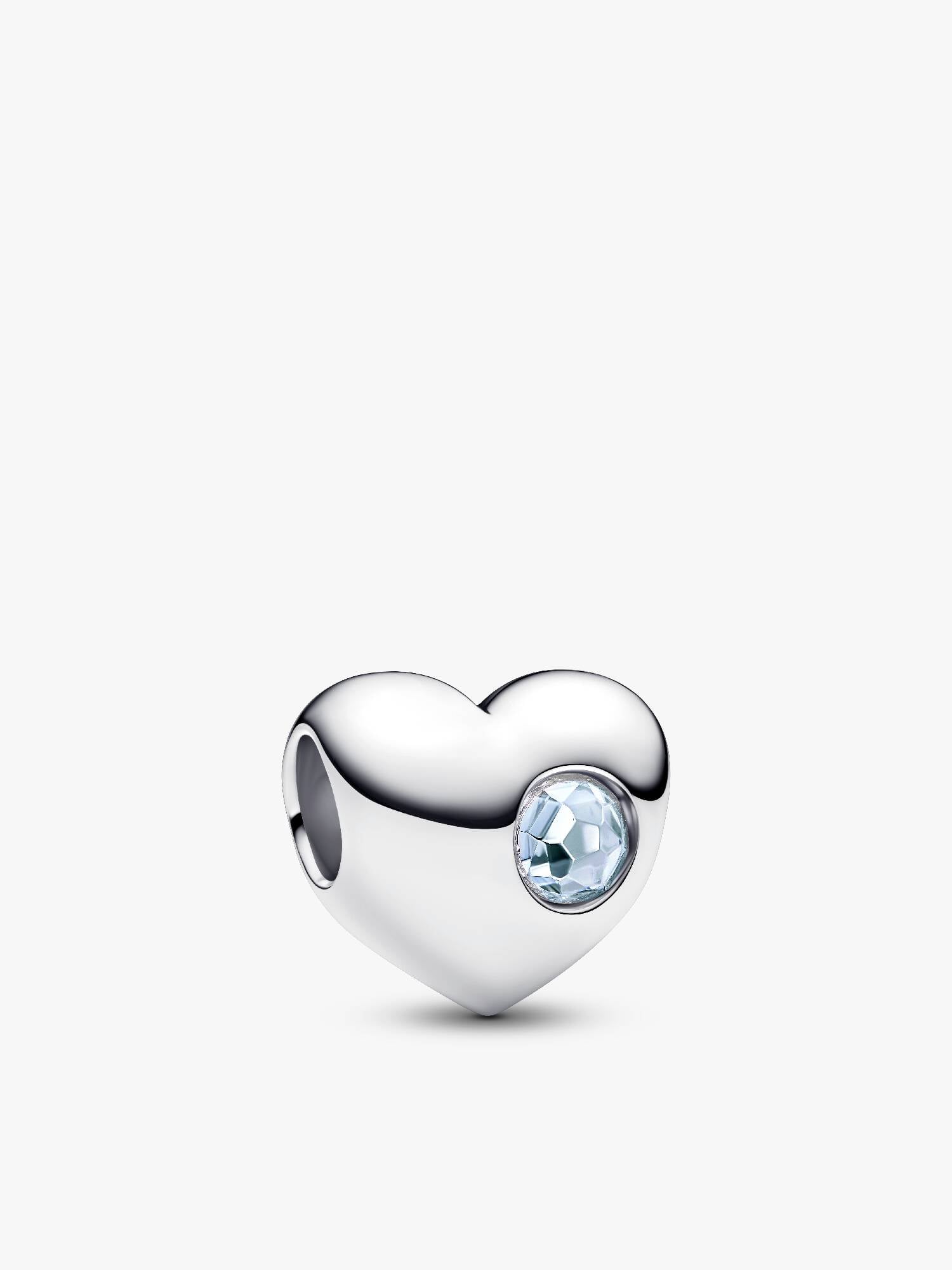 Charm Cœur avec pierre bleu océan de mars gravable