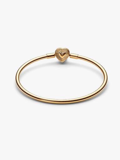 Bracelet rigide avec fermoir cœur rayonnant