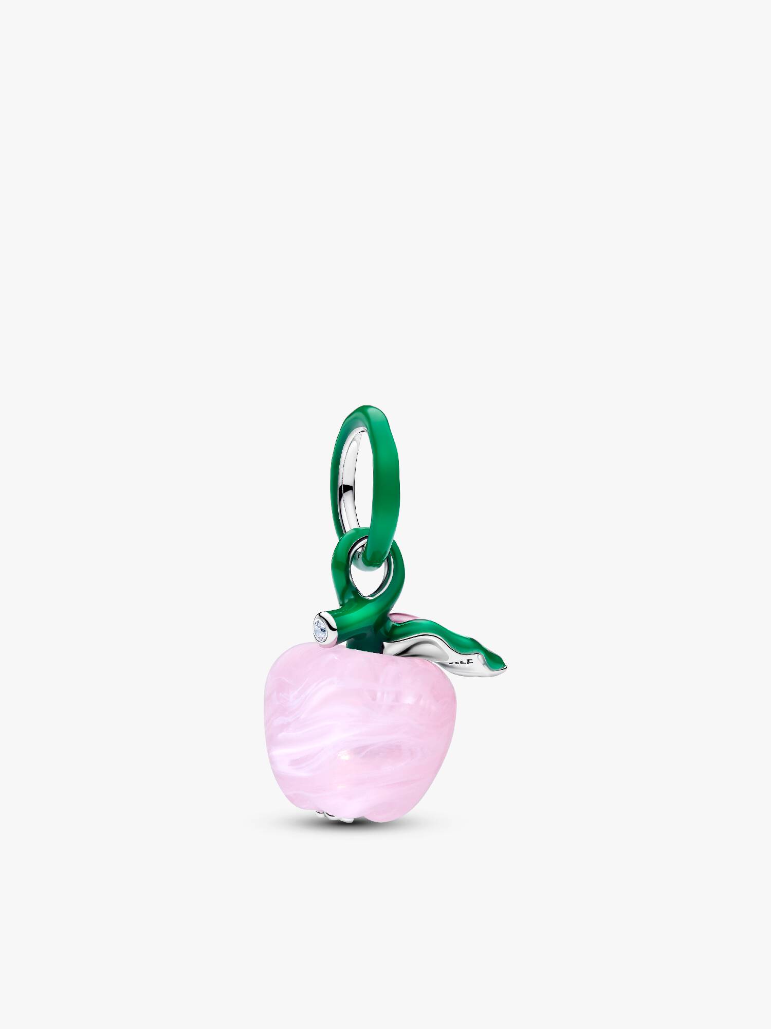 Charm Pomme en verre de Murano rose