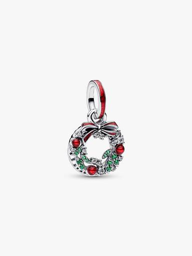Charm-pendentif double Couronne des fêtes