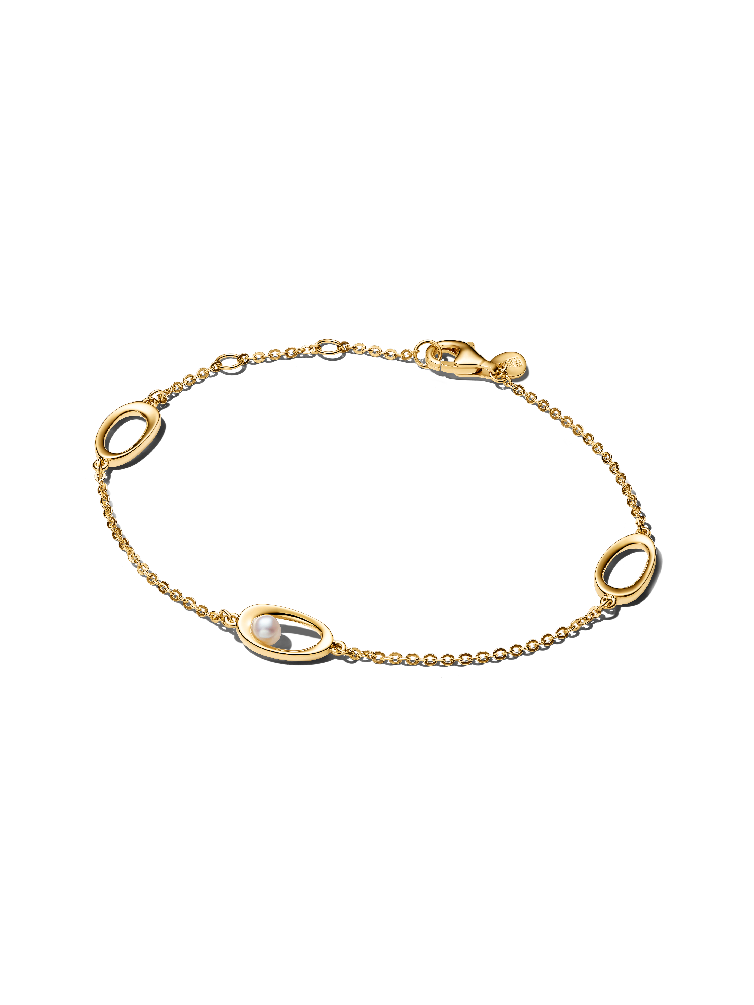 Bracelet Ovale de forme organique et perle culture d’eau douce traitée