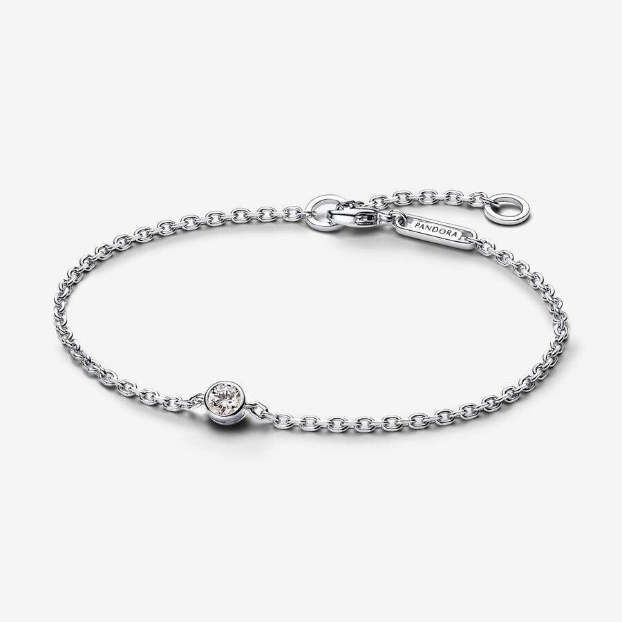 Pandora Era diamant cultivé en laboratoire au serti clos bracelet à chaine avec  0,15 carat tw en argent sterling image number 0