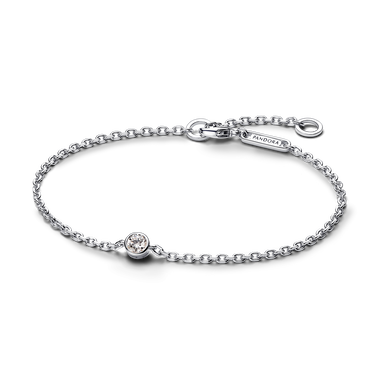 Pandora Era diamant cultivé en laboratoire au serti clos bracelet à chaine avec  0,15 carat tw en argent sterling
