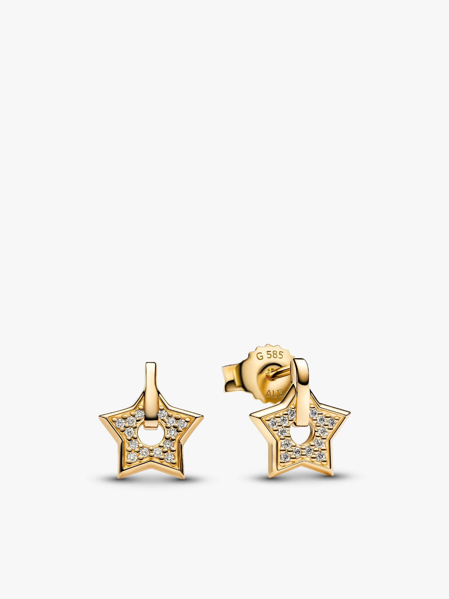 Clous d’oreilles Étoile pavée en or 14 K avec diamant créé en laboratoire Pandora Talisman 