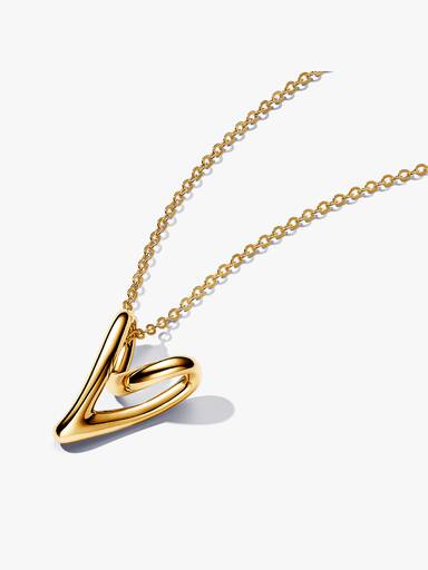 Organically Shaped Heart Large Pendant Necklace